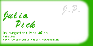 julia pick business card
